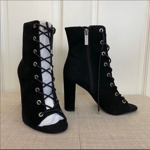 BCBGeneration | Ripley Lace-Up Bootie Black Suede • 6M